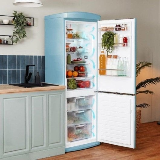Kühlschrank Combi Cecotec Bolero CoolMarket Combi Origin 294+ Total No Frost 190cm 294L E Blau Alarm