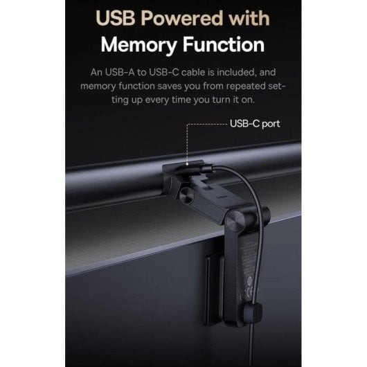 Baseus i-Wok 3 Barra LED USB per Monitor Alluminio Nero