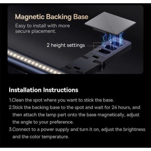 Baseus i-Wok 3 Barra LED USB per Monitor Alluminio Nero