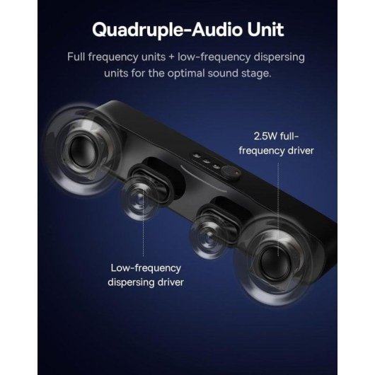 Soundbar Baseus AeQur DS10 2.0 5W Bluetooth USB-C RGB Schwarz