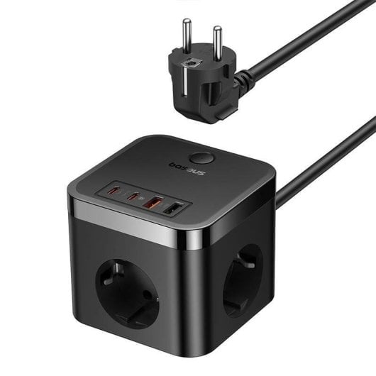 Steckdosenleiste Baseus PowerCombo Cube 3 Steckplätze 2 USB-A 2 USB-C mit Schutz