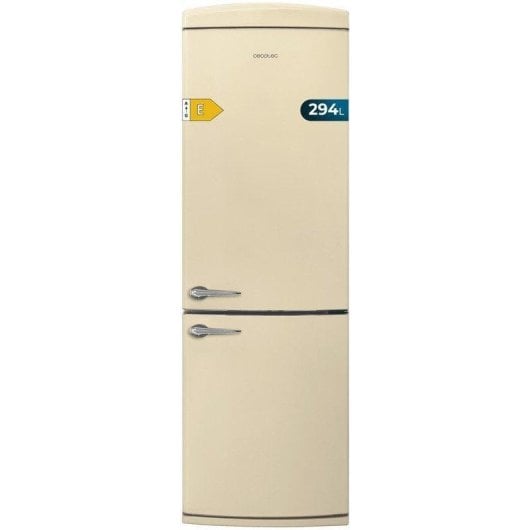 Frigorífico Combi Cecotec Bolero CoolMarket Combi Origin 294+ Total No Frost 190 cm 294L E Beige Alarma en puerta