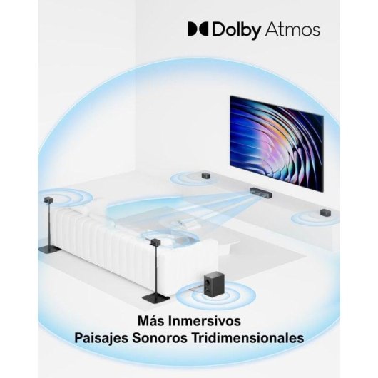 Barra di Suono Ultimea Poseidon D80 7.1 460W Bluetooth HDMI eARC Dolby Atmos
