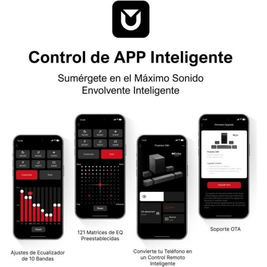 Barra di Suono Ultimea Poseidon D80 7.1 460W Bluetooth HDMI eARC Dolby Atmos