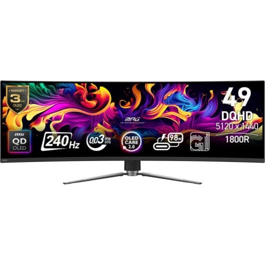 MSI MPG 491CQPX QD-OLED 49" QD-OLED UltraWide Dual QHD 240Hz gebogen USB-C