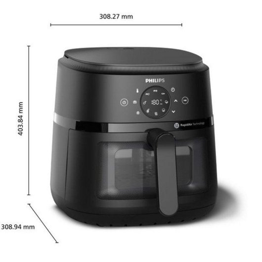 Airfryer Philips NA231/00 Série 2000 Fenêtre 6.2L 1700W Noire