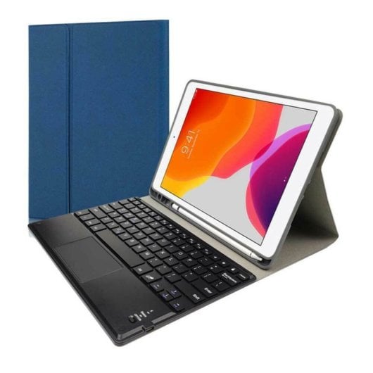 Custodia Royal Bailey Rk102c con tastiera Bluetooth per iPad 10.2 / iPad Air 10.5 / Pro10.5 2019 Blu