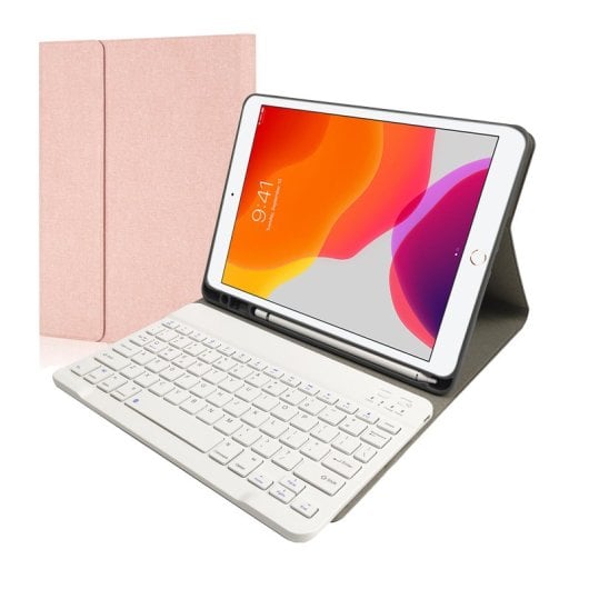 Royal Bailey Rk102 Capa Com Bluetooth Teclado Para Ipad 10.2(2021/2020/2019)/ipad Air 10.5/ipad Pro10.5 Rosa