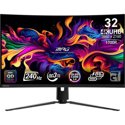 MSI MPG 321CURX QD-OLED 31.5" QD-OLED UltraHD 4K 240Hz Curva USB-C