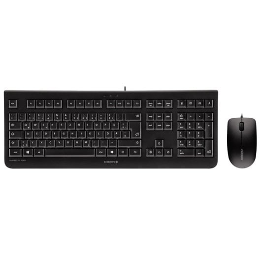 Cherry DC 2000 Conjunto de Teclado e Rato Ótico Ambidestro 1200DPI Preto Idioma Francês