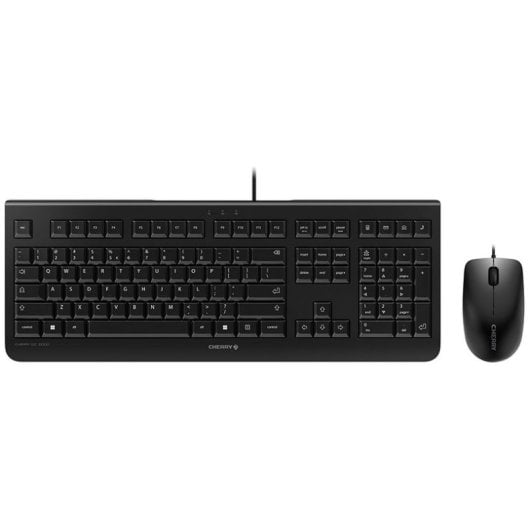 CHERRY DC 2000 clavier Souris incluse Universel USB QWERTY Anglais américain Noir