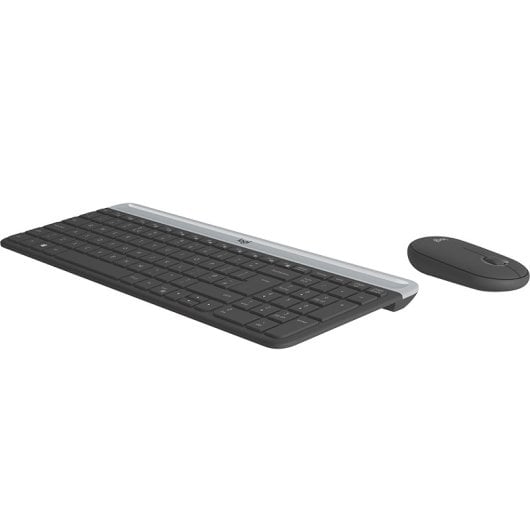 Logitech Slim Wireless Combo MK470 - Ensemble clavier et souris - sans fil - 2,4 GHz - Français - graphite