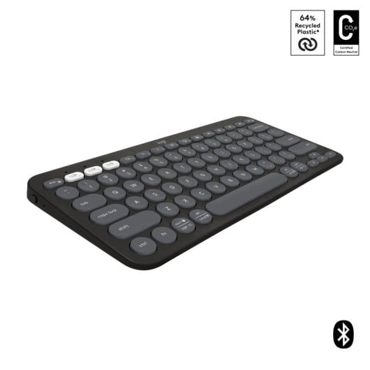 Logitech Pebble Keys 2 K380s Teclado Sem Fios Bluetooth Grafite Francês