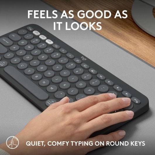 Logitech Pebble Keys 2 K380s Teclado Sem Fios Bluetooth Grafite Francês