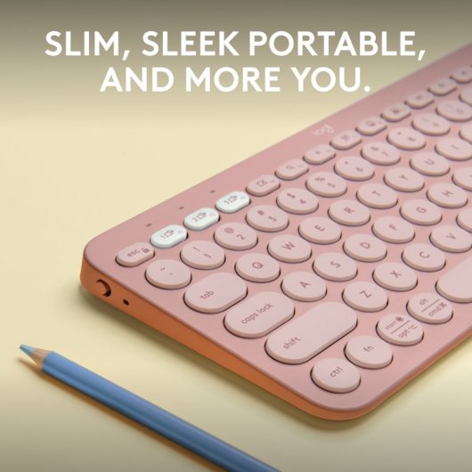 Logitech Pebble Keys 2 K380s clavier Universel RF sans fil + Bluetooth AZERTY Français Rose