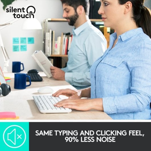 Logitech MK295 Silent Wireless Combo Teclado Ratón Oficina RF inalámbrico Teclado Francés Blanco