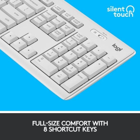 Logitech MK295 Silent Wireless Combo Teclado Ratón Oficina RF inalámbrico Teclado Francés Blanco