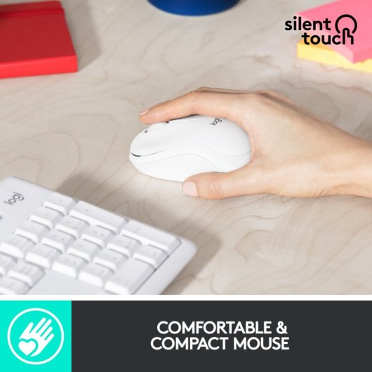 Logitech MK295 Silent Wireless Combo Teclado Ratón Oficina RF inalámbrico Teclado Francés Blanco