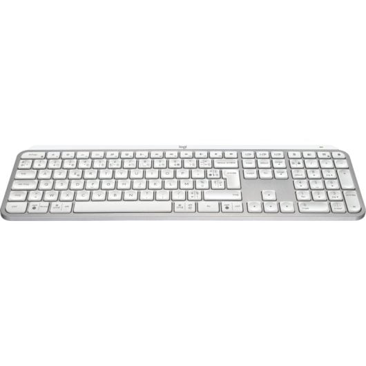 Logitech MX Keys S clavier Universel RF sans fil + Bluetooth AZERTY Français Aluminium, Blanc