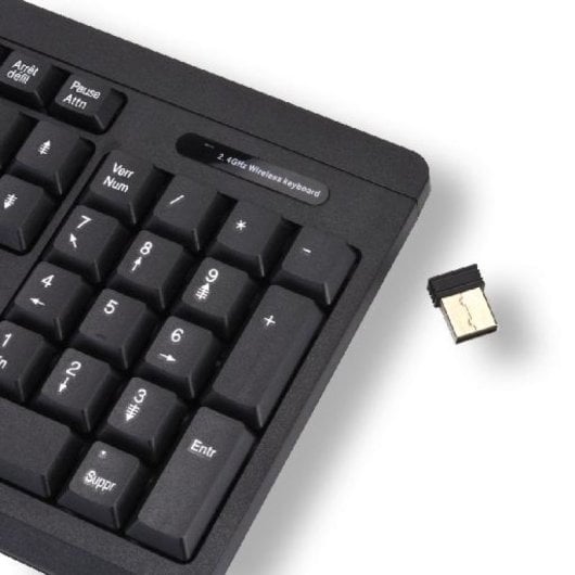 MCL Samar ACK-301W/N – Klavier – Sans Fil – 2,4 GHz – AZERTY – Französisch – Schwarz