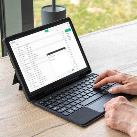 Funda Mobilis Galaxy Tab A9+ Teclado Bluetooth AZERTY Noir Résistante