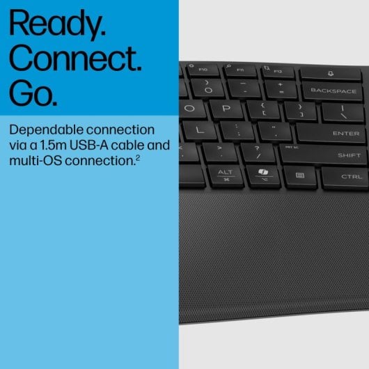 HP 485 Comfort Wired Keyboard teclado Oficina USB Negro