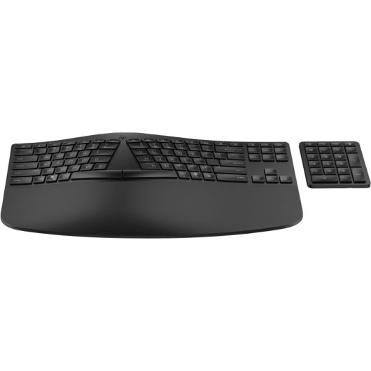 HP 965 Ergonomic Wireless Keyboard teclado Hogar RF Wireless + Bluetooth Negro