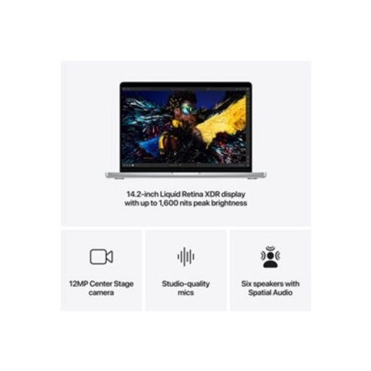Ordinateur Portable Apple MacBook Pro M4 16 Go RAM, 512 Go SSD, 14.2" 3024 x 1964