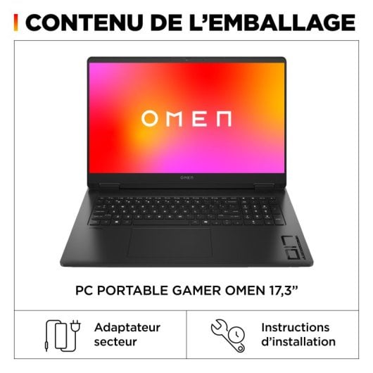 HP OMEN Ryzen 5 8645HS/16Go/512Go SSD/RTX 4050/17.3" FR AZERTY (17-db0101nf) Gaming