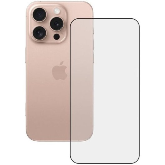 Ksix Protector de Pantalla Vidrio Templado Borde Negro Para iPhone 16 Pro