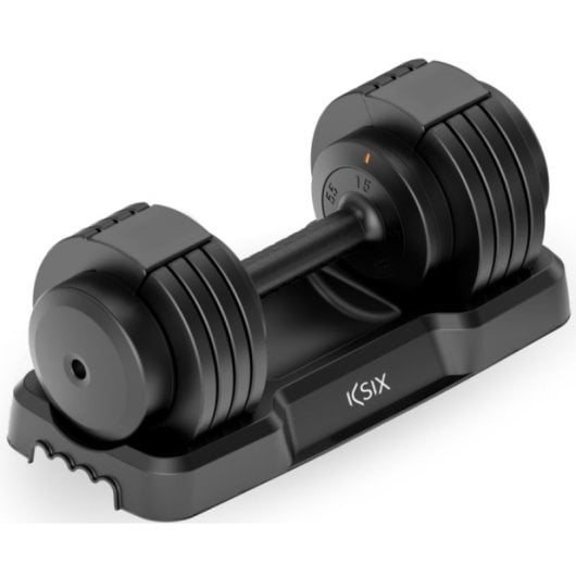 Ksix Halter Ajustável 25Kg com 8 Discos Incluídos Punho Ergonómico e Design Compacto Preto