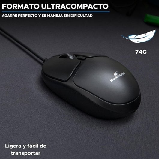 Mouse ottico Bluestork Office 20 USB 1000 DPI Nero
