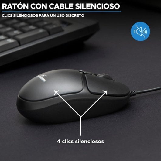 Mouse ottico Bluestork Office 20 USB 1000 DPI Nero