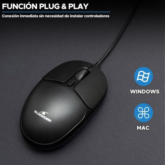 Mouse ottico Bluestork Office 20 USB 1000 DPI Nero