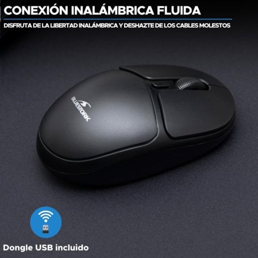 Mouse ottico wireless Bluestork Office 25 1600 DPI Nero