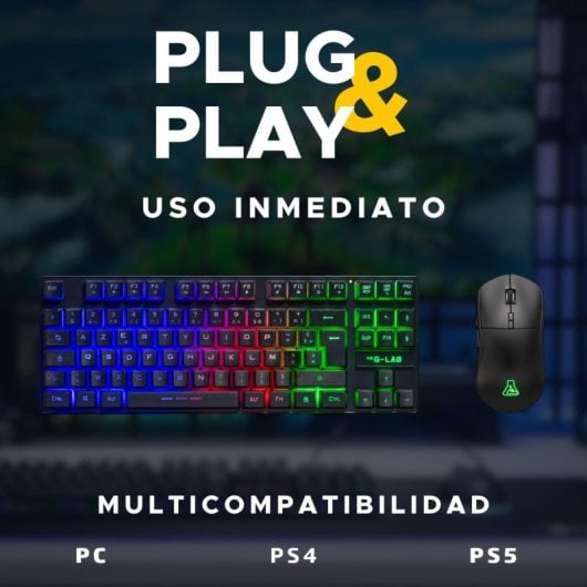 Die kabellose Gaming-Tastatur G-Lab Keyz Caesium TKL WL RGB Schwarz