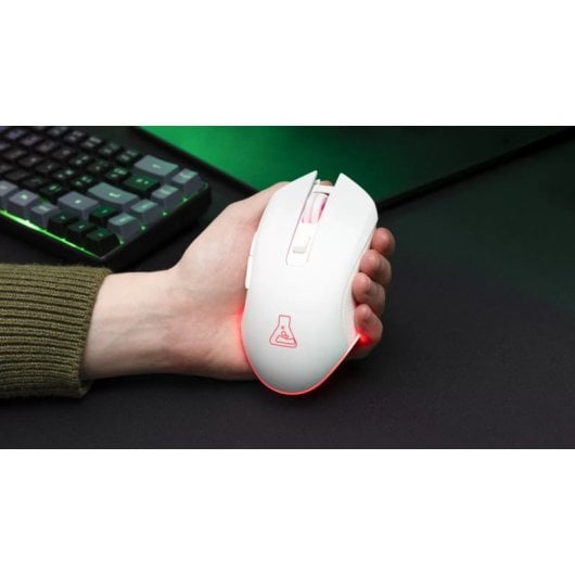 Mouse da gioco wireless RGB G-Lab Kult Helium WL 6400 DPI bianco
