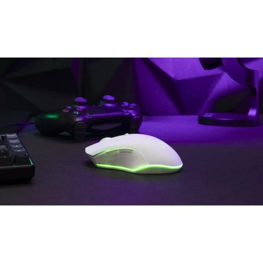 Mouse da gioco wireless RGB G-Lab Kult Helium WL 6400 DPI bianco
