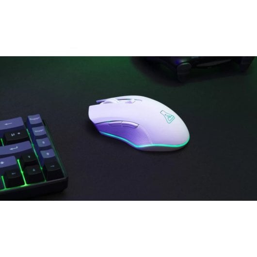 Mouse da gioco wireless RGB G-Lab Kult Helium WL 6400 DPI bianco