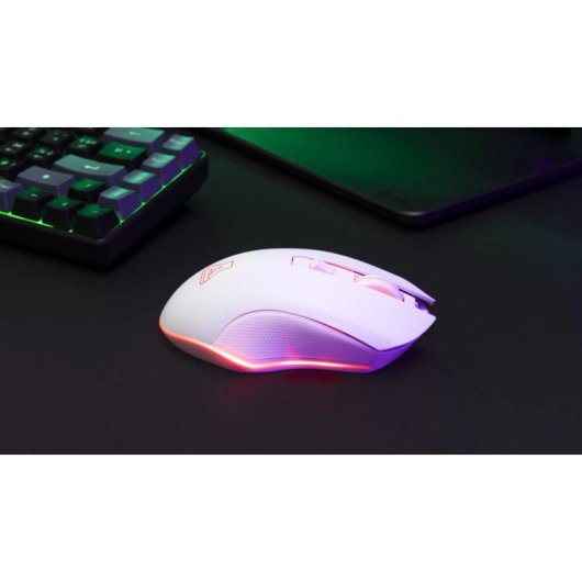 Mouse da gioco wireless RGB G-Lab Kult Helium WL 6400 DPI bianco
