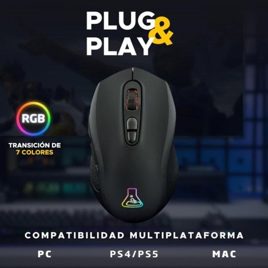 Souris de jeu sans fil G-Lab Kult Krypton 6400 DPI Noir