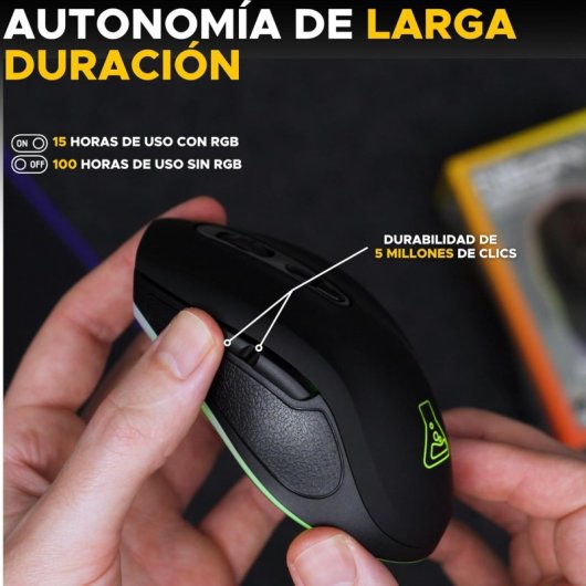 Souris de jeu sans fil G-Lab Kult Krypton 6400 DPI Noir