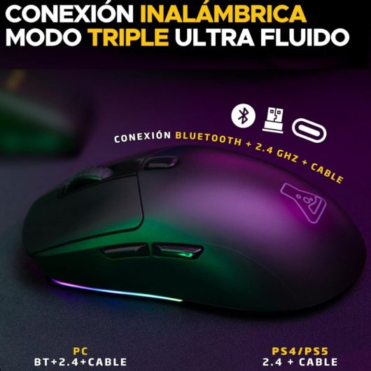 Mouse da gioco wireless G-Lab Kult Titanium Pro 12000 DPI nero
