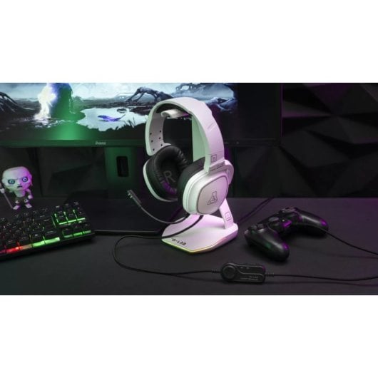 The G-Lab Stand Hydrogen Suporte para Auscultadores com HUB USB Branco