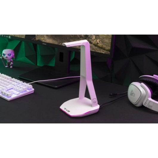 The G-Lab Stand Hydrogen Suporte para Auscultadores com HUB USB Branco