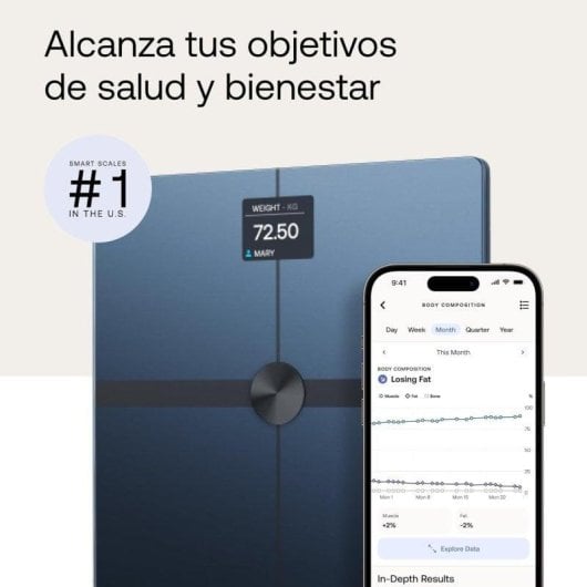 Balança Bioimpedância Withings Body Smart Até 200 kg 12 Índices Ecrã LCD App