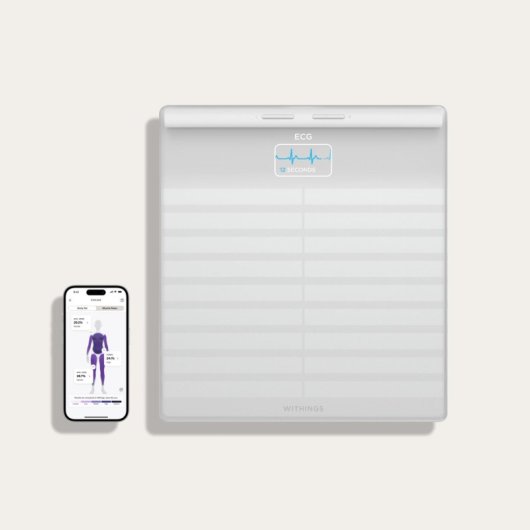 Withings Body Scan Báscula de Baño WiFi con Función de Electrocardiograma Blanca