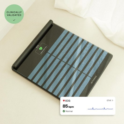Withings Body Scan Báscula de Baño WiFi con Función de Electrocardiograma Blanca