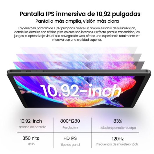 OSCAL Pad 90 Tablet PC 10.92" 8/128GB Gris + Teclado Bluetooth Inglés QWERTY