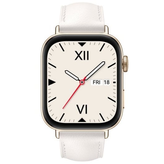 Huawei Watch Fit 3 Reloj Smartwatch AMOLED Dorado con Correa de Cuero Blanca y Naranja